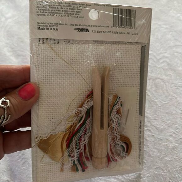 Holiday Time Counted Cross Stitch Kit Christmas Ornaments Vintage Craft Kit - Picture 2 of 5